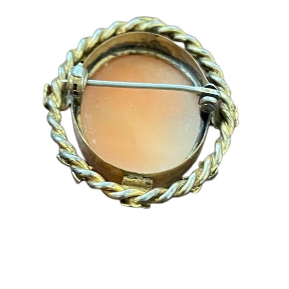 VINTAGE 12KT GOLD FILLED SHELL CAMEO PENDANT BROOCH PIN P.R. ST. CO. - Picture 4 of 5